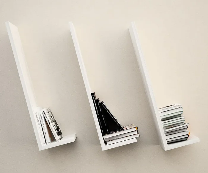 3er Set Melamin Regale 100x18x90cm TFT Elle Weiß Lärche