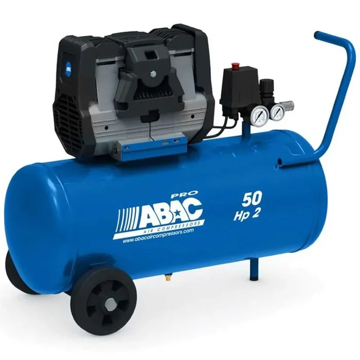 ABAC MONTECARLO OS20P – Compressore aria elettrico monofase silenziato, oil-less – Motore 2 HP – 50 lt