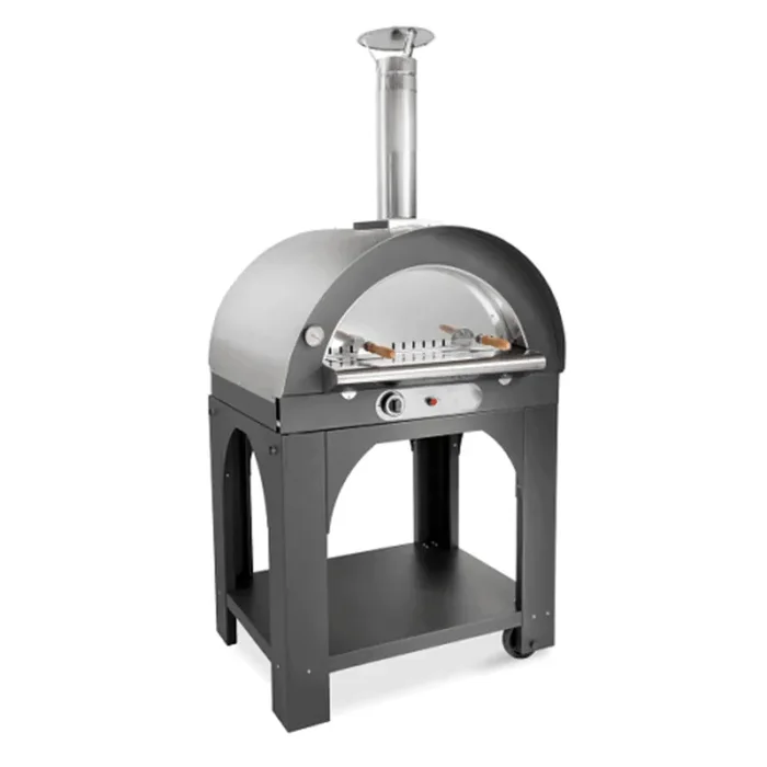 AgriEuro Premium Line Pulcinella Antracite – Forno a gas per pizza da esterno 80×60 – 4 pizze