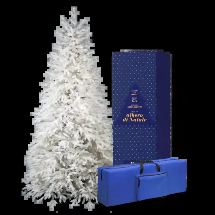 Albero di Natale artificiale Lincoln White Deluxe, Real Touch bianco in Gift Box Xone