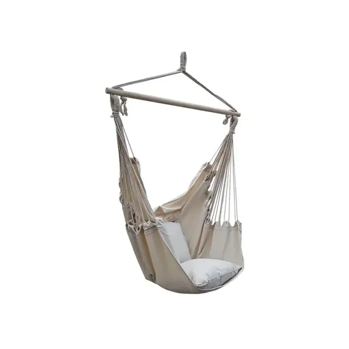 Amaca sospesa ecru con 2 cuscini