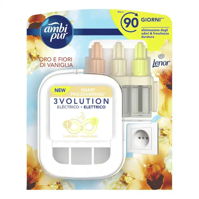 AMBI PUR 3VOLUTION diffusore + ricarica ORO E FIORI DI VANIGLIA