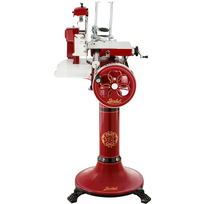 BERKEL B3 – Affettatrice a volano con piedistallo con lama in acciaio al cromo da 300 mm – Rossa