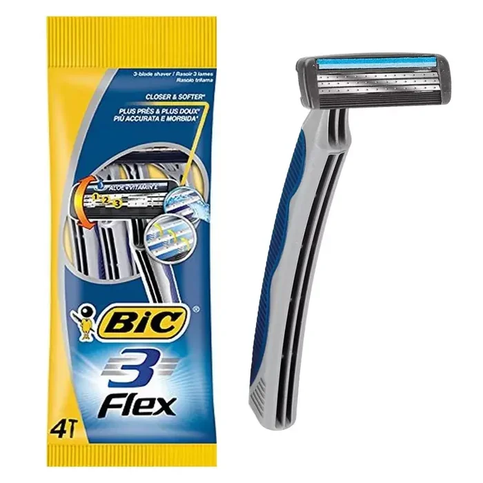 BIC FLEX 3 Rasoio usa e getta tre lame – 4 pezzi