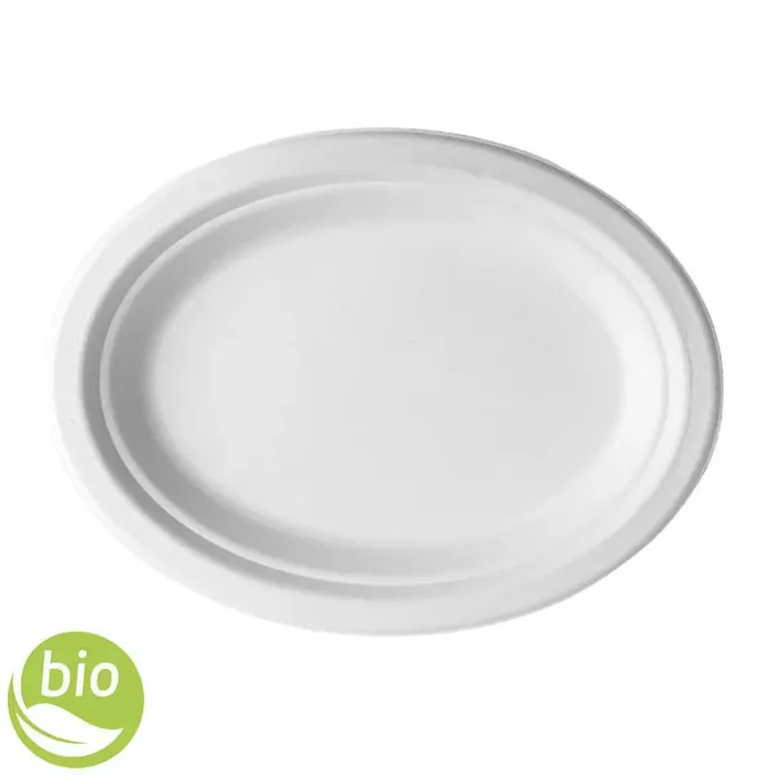 BIO Piatti ovali in polpa di cellulosa biodegradabile 26 x 20cm – 50pz