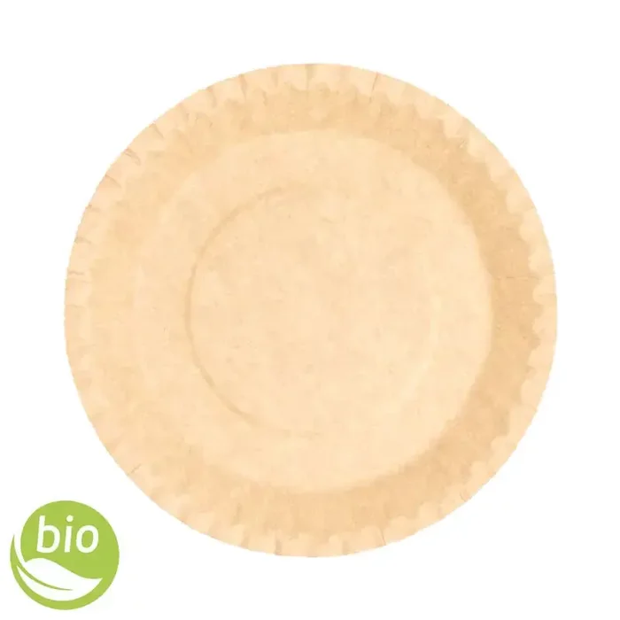 BIONATURAL Piatto piano frutta e dolce in cartoncino compostabile monouso 18cm – 100pz