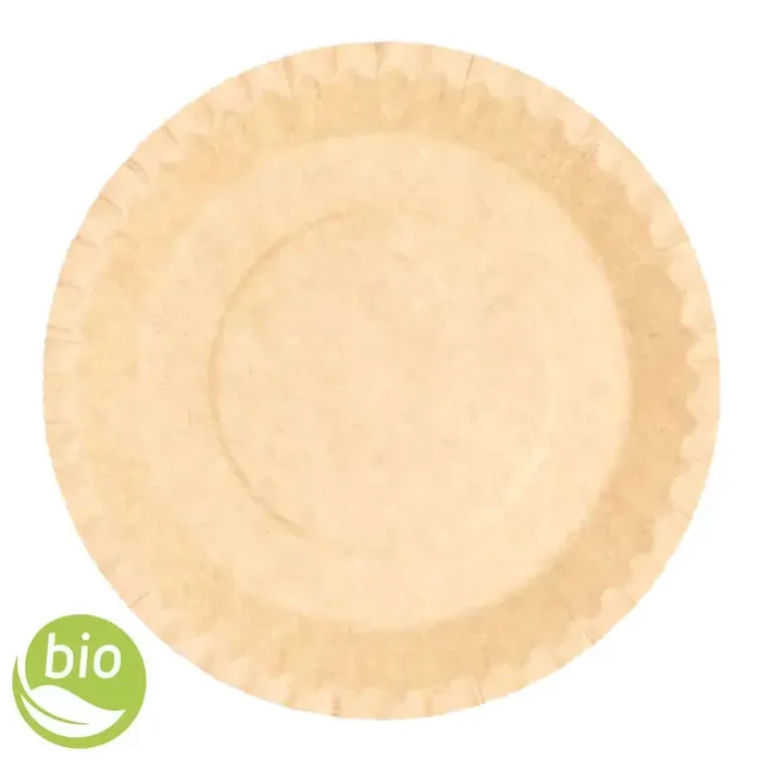 BIONATURAL Piatto piano in cartoncino compostabile monouso 23cm – 100pz