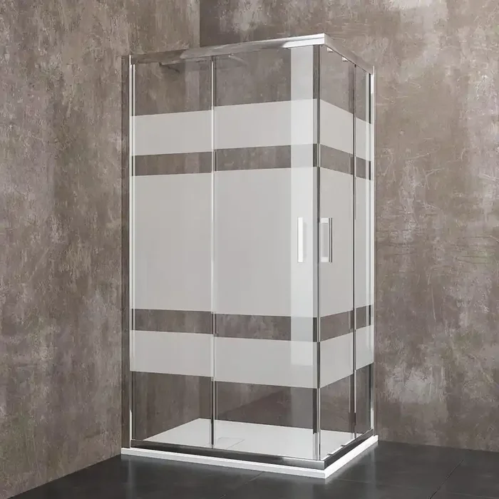 Box Doccia Angolare in Cristallo Trasparente 6mm H185 Rizzetti Milan Varie Misure – 70×100 cm