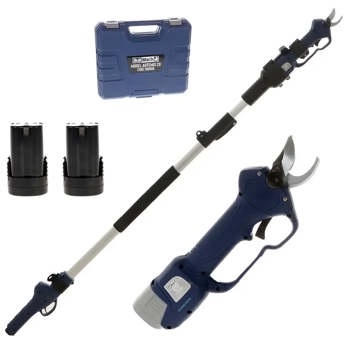 BullMach ARTEMIS 28 – Forbice elettrica da potatura su asta – 16.8V 2Ah – 150/210 cm