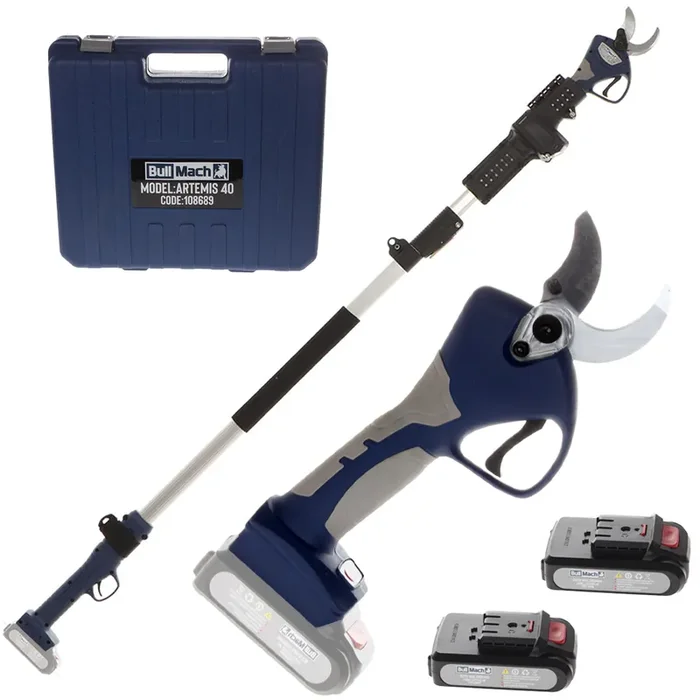 BullMach ARTEMIS 40 – Forbice elettrica da potatura su asta – 21V 2Ah 150/210 cm