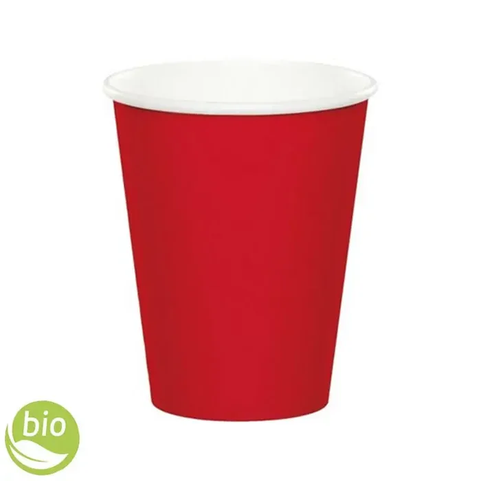 CLENDY Bicchieri in carta monouso rosso 200cc – 1000pz