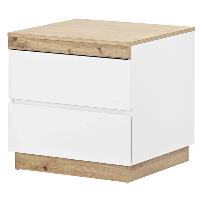 Comodino Materiale Legno Bianco Moderno Resistente Grandi Capacità Arredo Camera