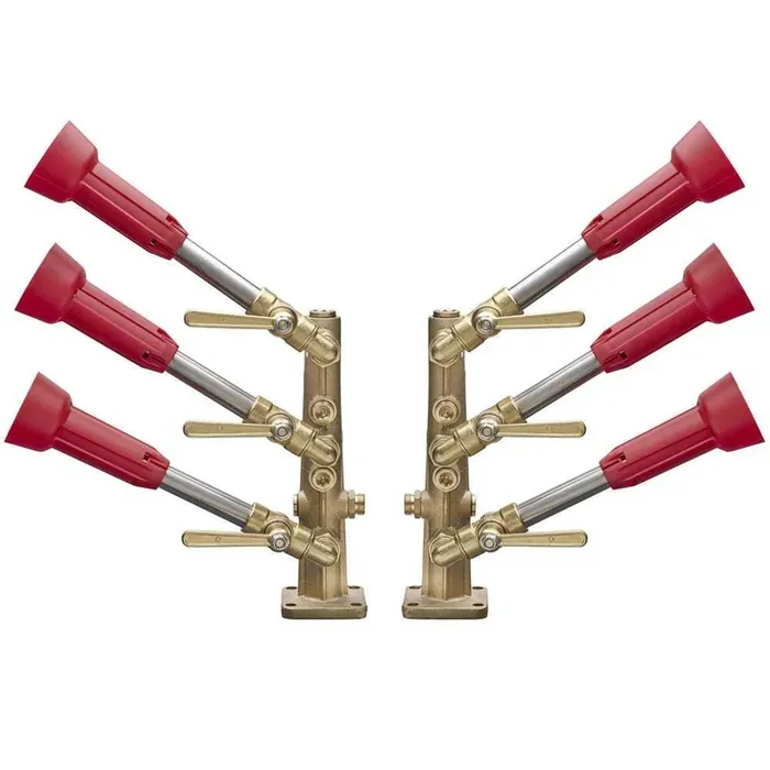 Coppia cannoni irrorazione con getti in ottone turbo 3 + 3 per trattamenti