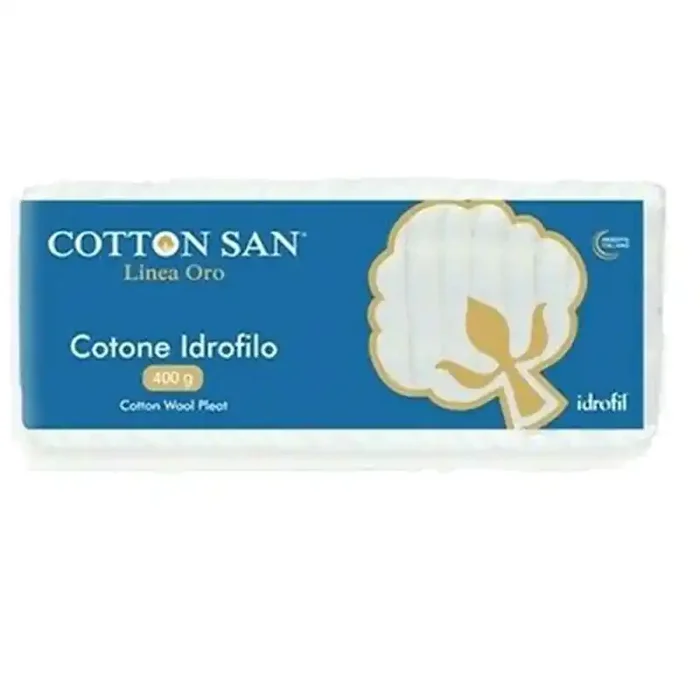 COTONE IDROFILO COTTON SAN Ovatta Linea Oro 400g Puro Cotone Idrofilo