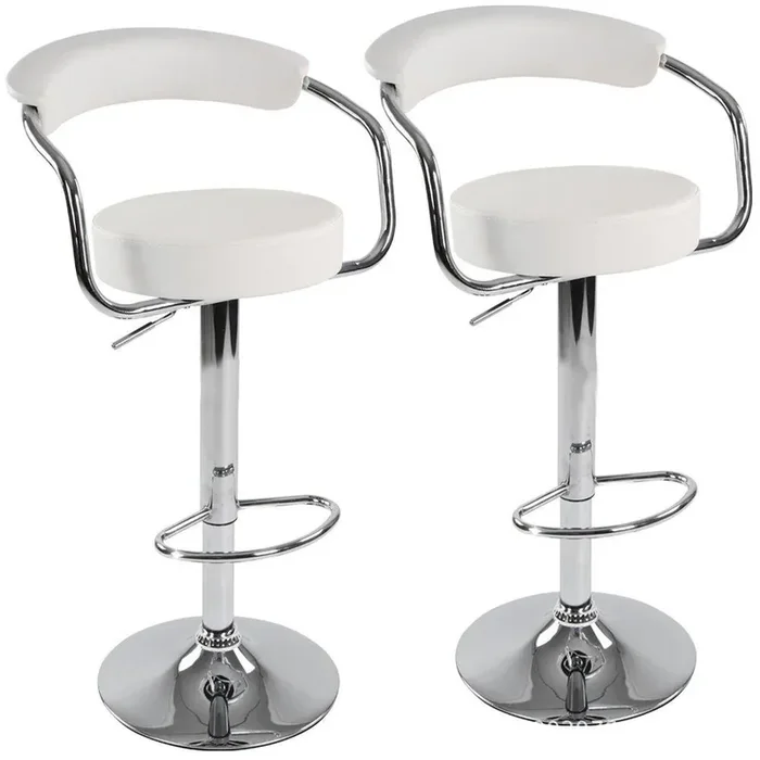 Drehbarer, verstellbarer Hocker aus Kunstleder Rizzetti High White