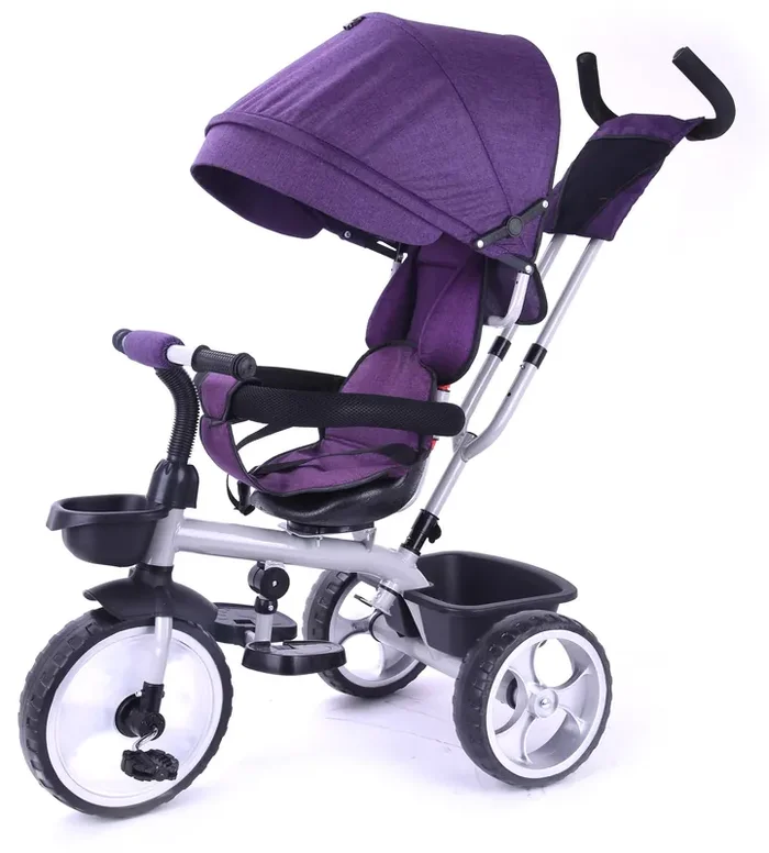 Dreirad-Kinderwagen mit umkehrbarem Kindersitz Lila