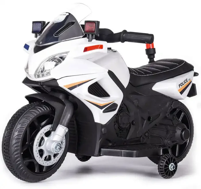 Elektro-Motorrad für Kinder 6V Kid Go Police White Police