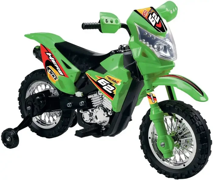 Elektromotorrad für Kinder 6V Super Cross Happy Kids Grün