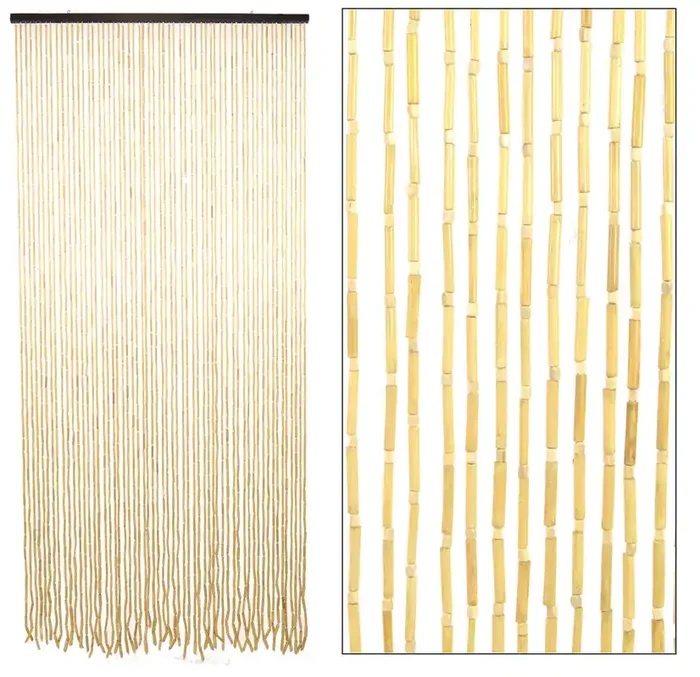 Fadenvorhang für Fliegengitter 120×240 cm in Medium Light Bamboo