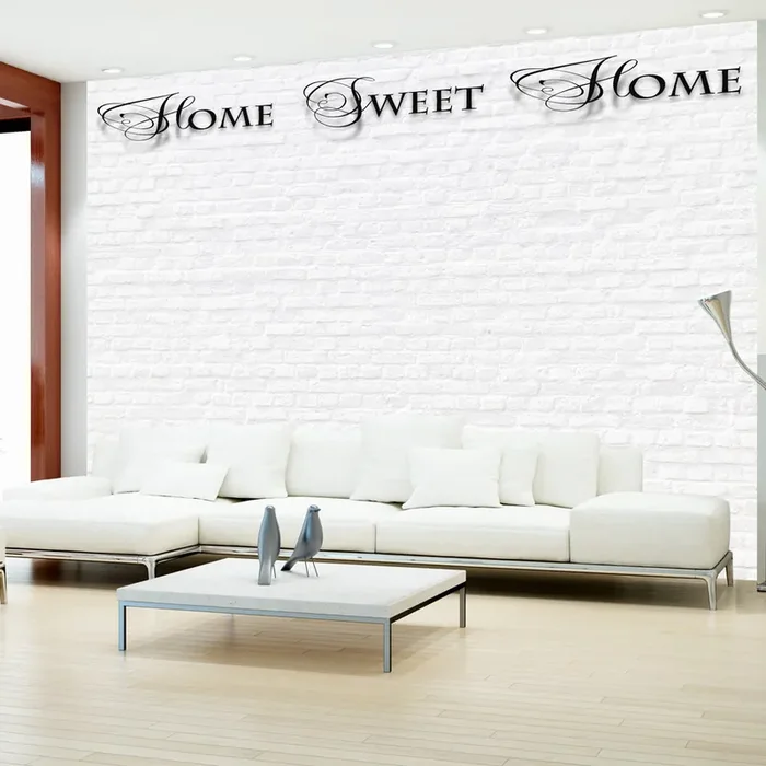 Fototapete – Home, Sweet Home – Weiße Wand Carta Da Parati Erroi – 400 x 280 cm