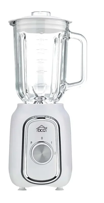 Frullatore con bicchiere in vetro 4 lame bianco 500W 1,5 l