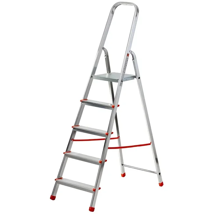 Gierre Scalamia AL150 , 5 gradini, 1.63mt – Scalandrino in alluminio con cavalletto