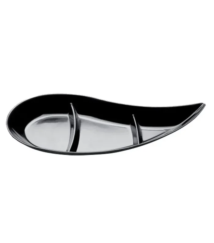 GOLD PLAST FINGER FOOD VIRGOLA Piattino nero 30cc – 50 Pezzi