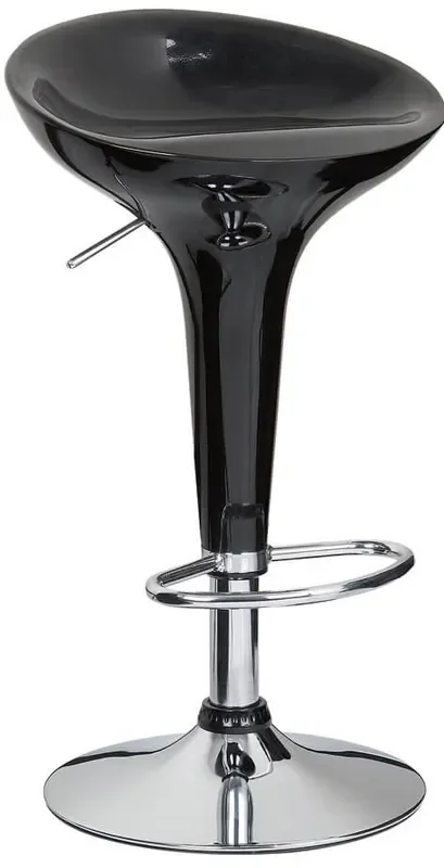 Hocker mit Gasdruckfeder und drehbarem Sitz aus Motti Boston Glossy Black ABS