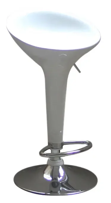 Hocker mit Gasdruckfeder und drehbarem Sitz aus Motti Boston Glossy White ABS