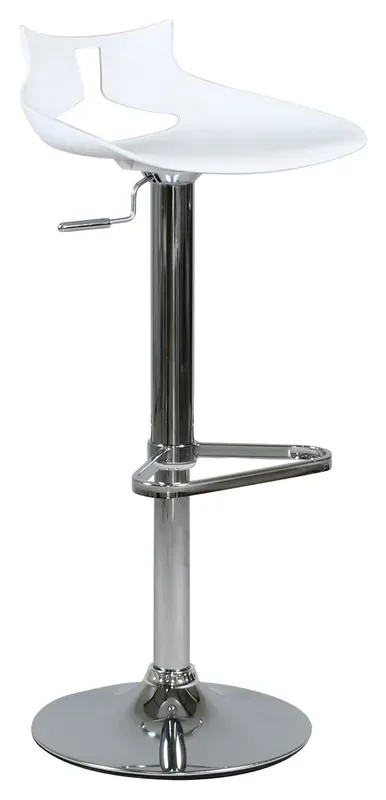 Hocker mit Gasdruckfeder und drehbarem Sitz aus weißem Vandi-Polypropylen