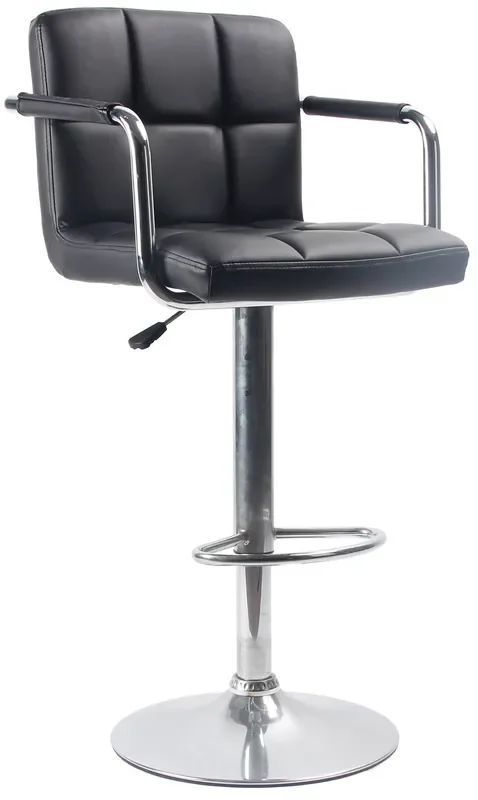 Hocker mit Gasdruckfeder und Drehsitz aus Kunstleder Motti Charlotte Black