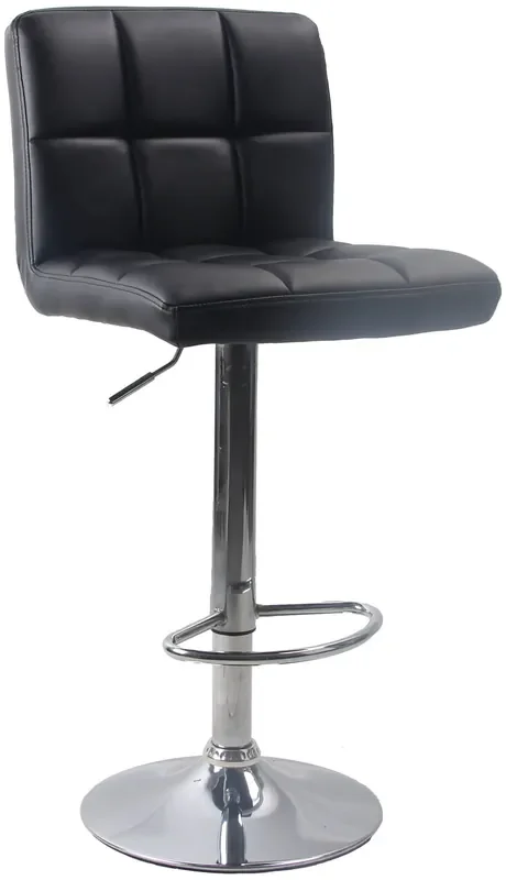 Hocker mit Gasdruckfeder und Drehsitz aus Kunstleder Motti Houston Black