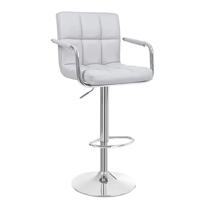 Hocker mit Gaslift-Armlehnen und drehbarem Sitz aus Kunstleder in Vandi Grey