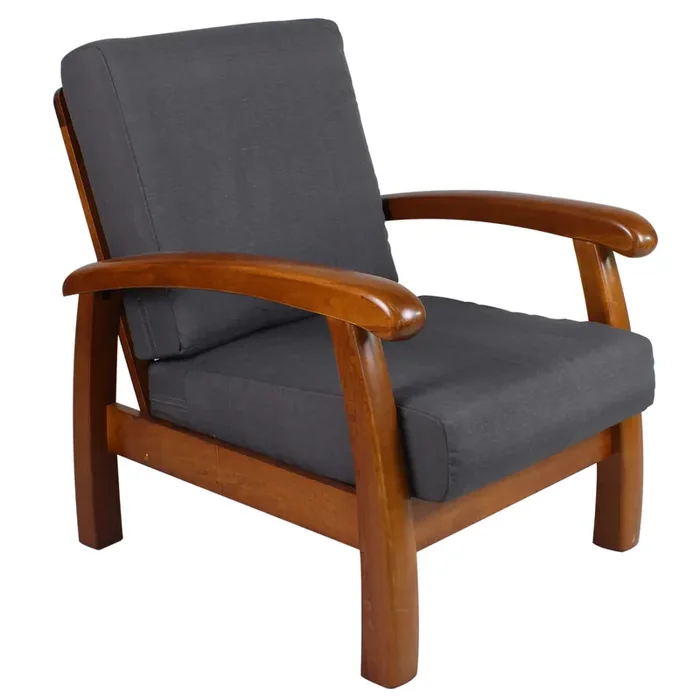 Holzsessel mit Kissen 66x85x83cm Vandi Grey