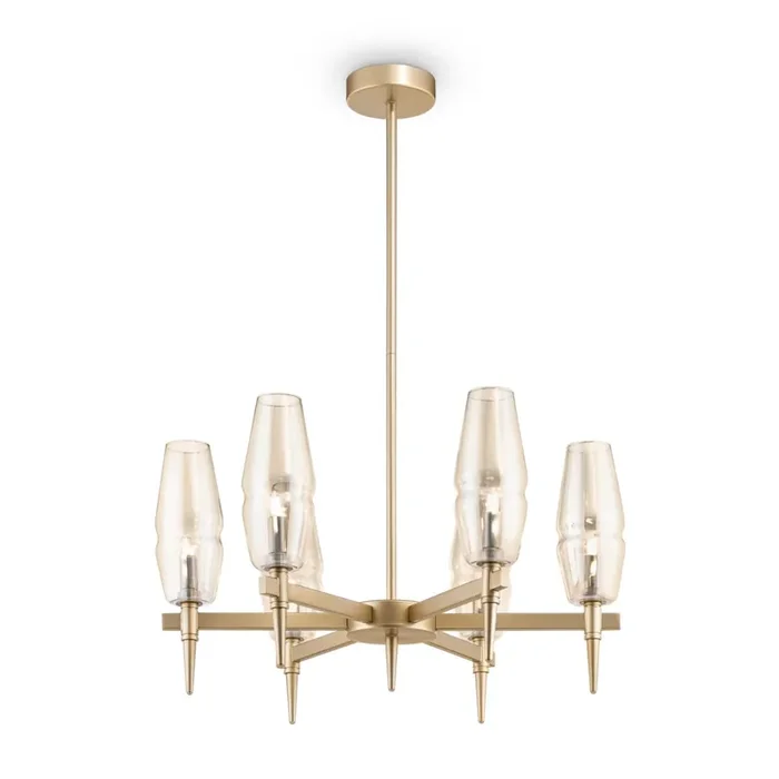 House Kronleuchter aus mattgoldenem Lita-Metall