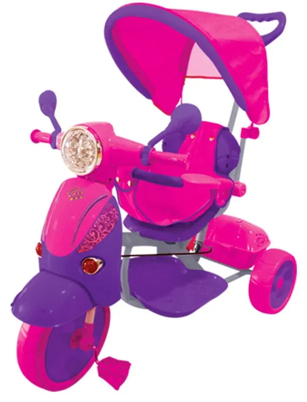 Kidfun Classic Fuchsia und Purple Push Dreirad mit umkehrbarem Kindersitz