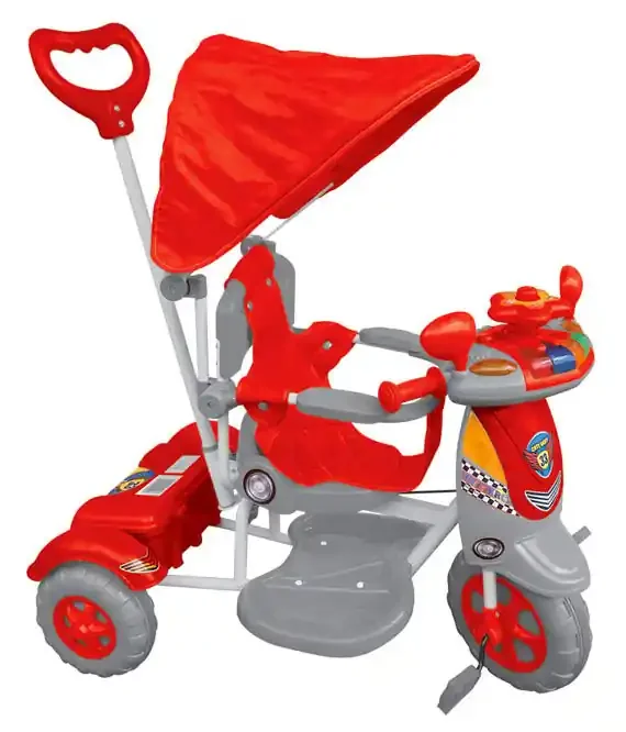 Kidfun Scooter Dreirad Kinderwagen Rot