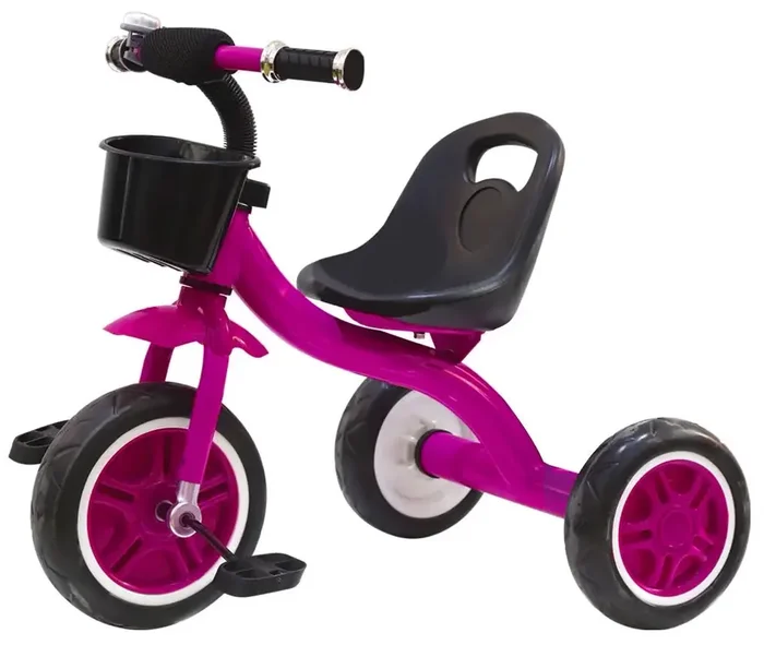 Kinderdreirad aus Metall mit Pedalen und Korb Kidfun Tricygò Lila