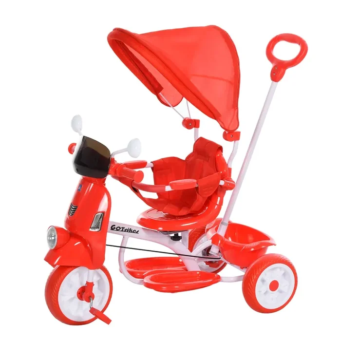 Kinderwagen Dreirad mit umkehrbarem Kindersitz Rot