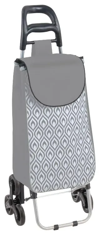 Klappbarer Trolley Trolley zum Einkaufen 6 Rollen für Treppen in Sofia Grey Steel