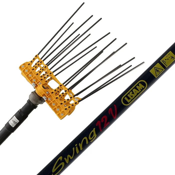 Lisam Swing – Abbacchiatore Elettrico a batteria – Con 8 + 8 denti in carbonio – Asta Fissa