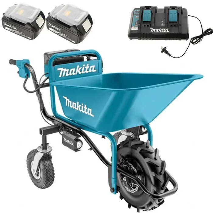 Makita DCU180 – Carriola elettrica con ruote con vasca – 2 batterie 18V 5Ah
