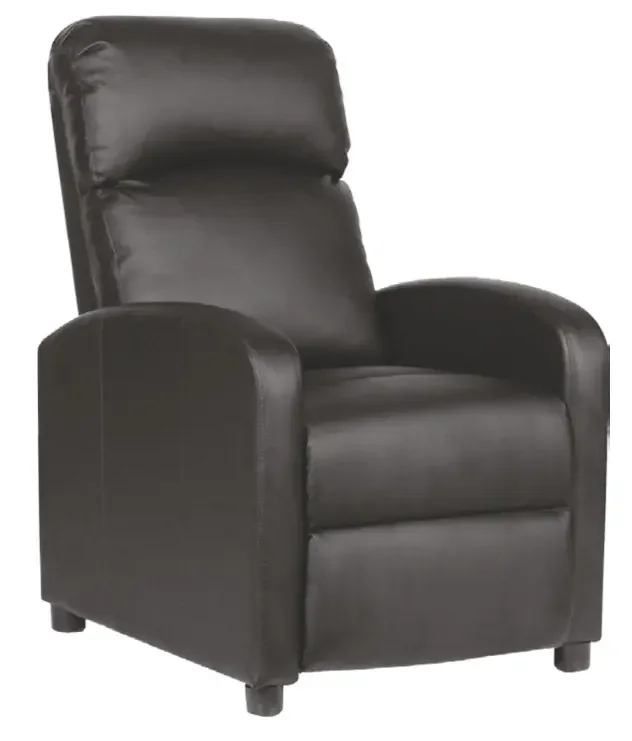 Manuell verstellbarer Relax-Sessel aus schwarzem Lory-Kunstleder