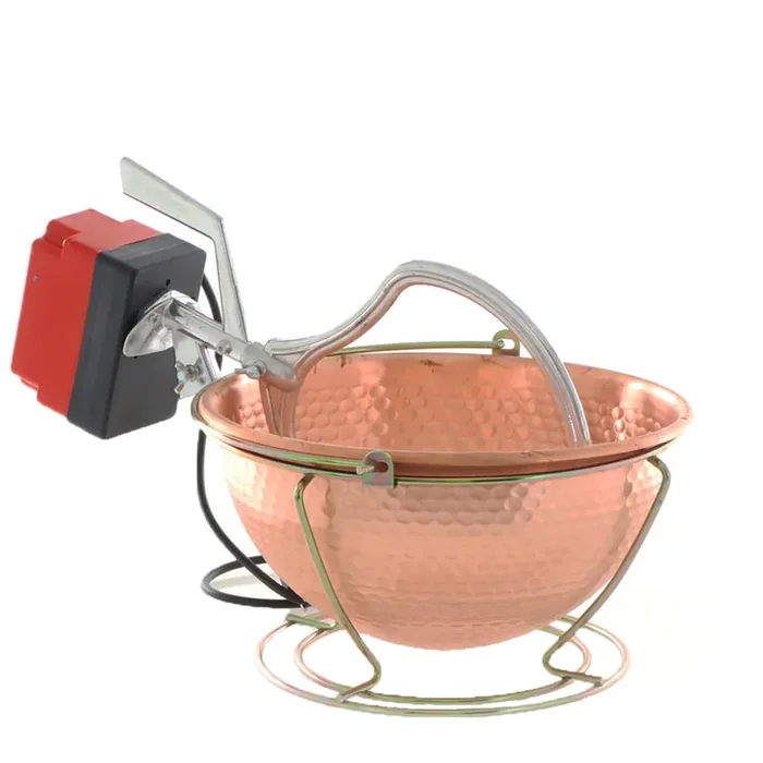 NuovaFac Cuoca Automatica – Paiolo in rame elettrico martellato per polenta base tonda 6L – 24W