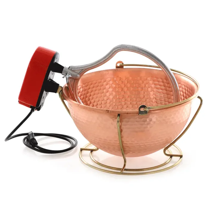 OUTLET – DIFETTI ESTETICI – NuovaFac Cuoca Automatica – Paiolo in rame elettrico martellato per polenta base tonda 6L – 5W