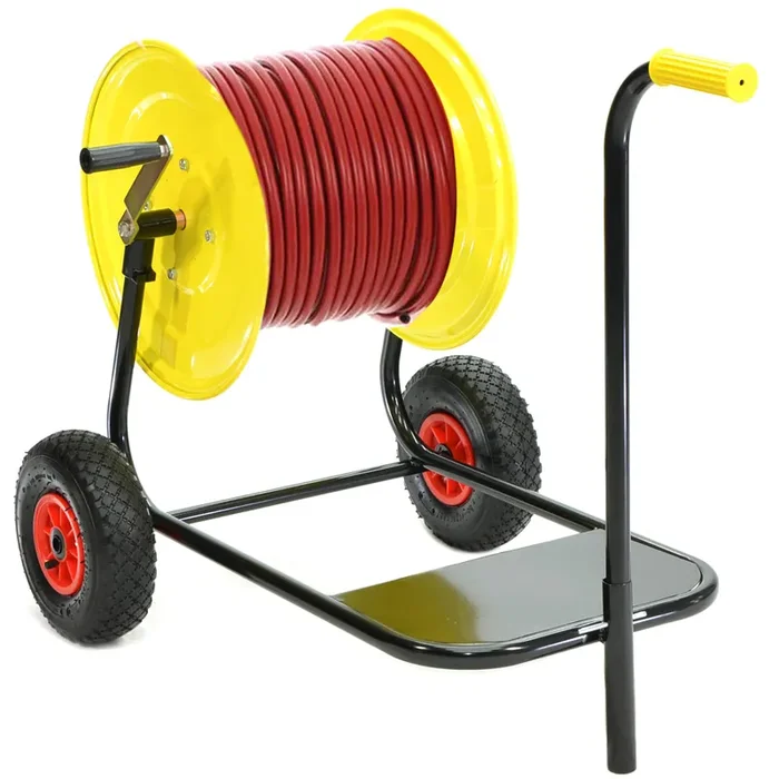 OUTLET – UTILIZZATO PER PROVA – Avvolgitubo Maxi zincato con carrello – ad alta pressione 250mt