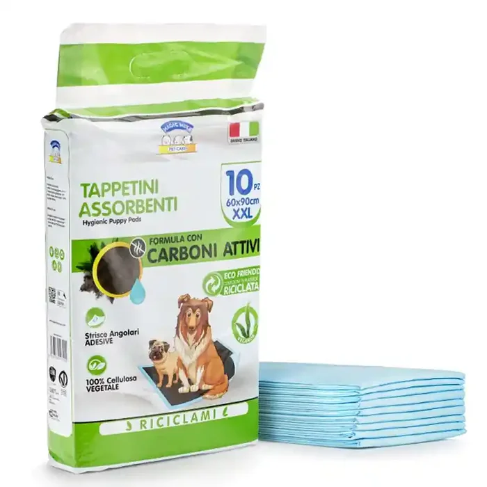 PET CARE MAGIC MIKE Tappetini assorbenti formula con carboni attivi 60 x 90 cm – 100pz