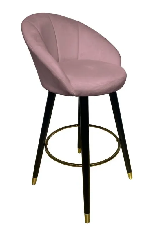 Pink Prague Barhocker 55x56x104 cm Holz und Schwamm in Pink, Schwarz und Gold