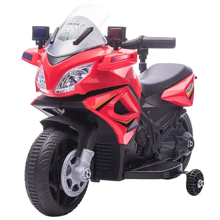 Police Elektro-Motorrad für Kinder 6V Police Red