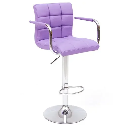 Quadratischer Barhocker aus Kunstleder Lilla